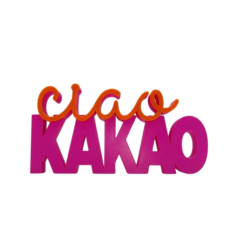 3D Drucker Schriftzug "Ciao Kakao" Pink-Orange