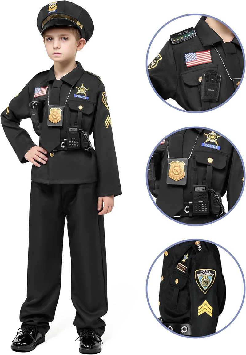 JOYIN 14-Piece Halloween Police Officer Role-Play Set for Kids