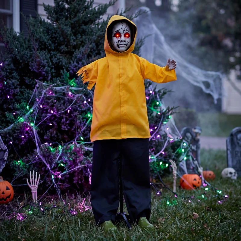JOYIN Life Size Animatronic Ghost - Sound Activated Halloween Outdoor Decor
