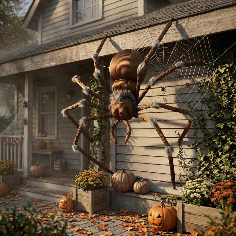 JOYIN 45" Brown Giant Spider - Halloween Outdoor Yard Decoration