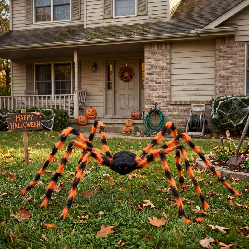 JOYIN 5 FT Giant Spider - Halloween Outdoor Yard & Lawn Decoration