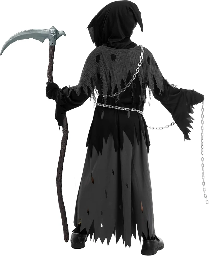 JOYIN Glowing Eyes Grim Reaper Halloween Costume for Kids
