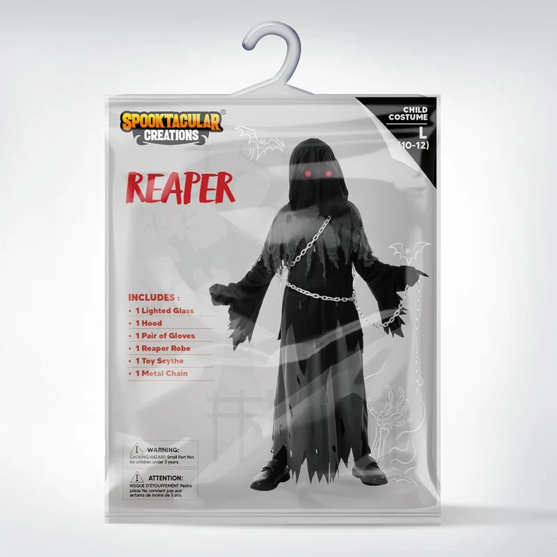 JOYIN Glowing Eyes Grim Reaper Halloween Costume for Kids