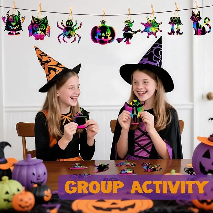 JOYIN 36 PCS Halloween Scratch Paper Art - 18 Designs for Kids Age 3+