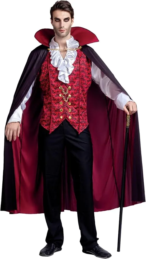JOYIN Men's Vampire Costume with Cape - Dracula Halloween Outfit