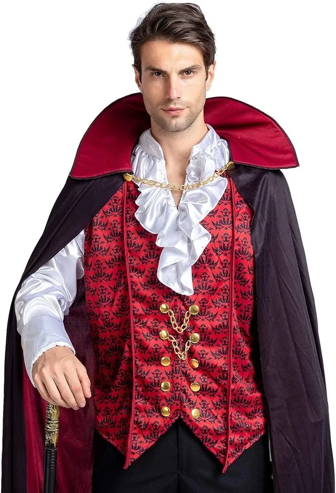 JOYIN Men's Vampire Costume with Cape - Dracula Halloween Outfit