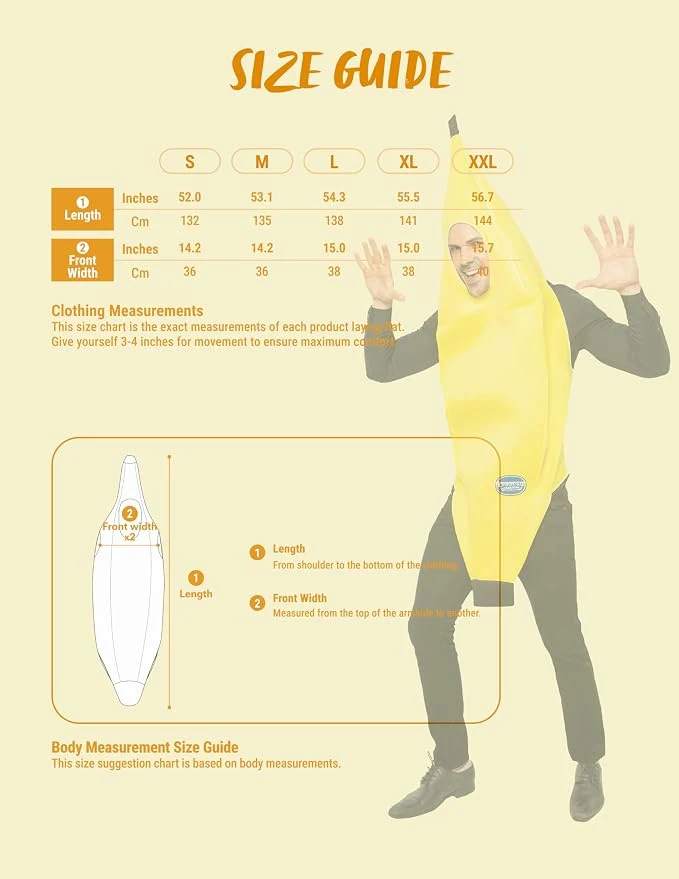 JOYIN Adult Deluxe Banana Costume Set - Halloween Dress-Up & Cosplay
