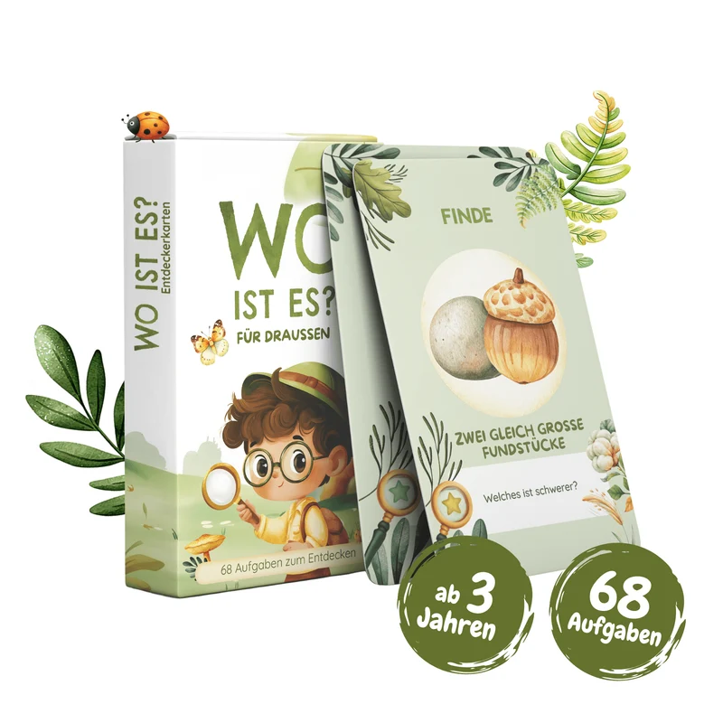 WO IST ES? – Entdeckerkarten Kinder | Outdoor-Suchspiel 68 Aufgaben