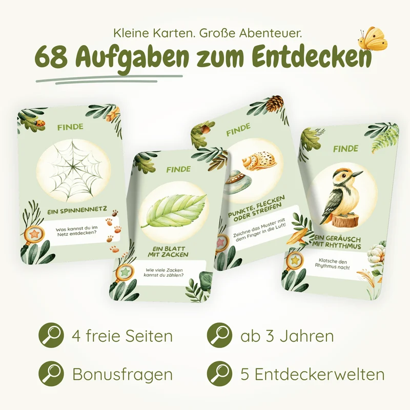 WO IST ES? – Entdeckerkarten Kinder | Outdoor-Suchspiel 68 Aufgaben