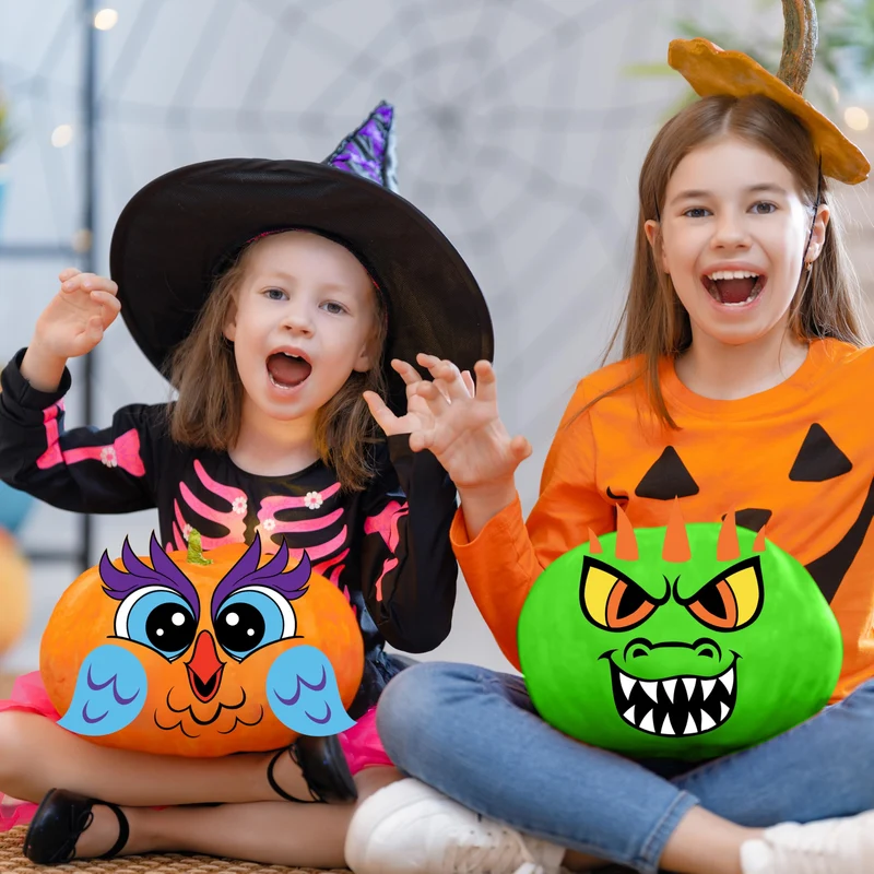 Klever Kits Halloween Pumpkin Decorating Kit - 10 Animal Designs for Kids