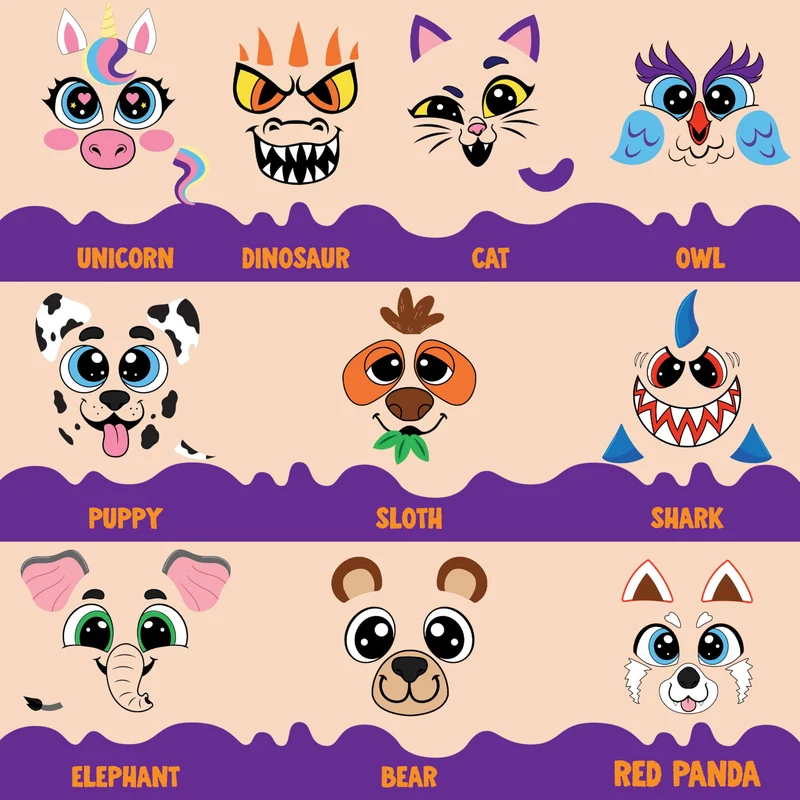 Klever Kits Halloween Pumpkin Decorating Kit - 10 Animal Designs for Kids
