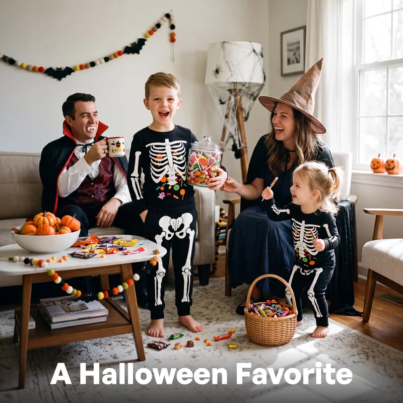 Giggling Getup Kids Skeleton Pajamas - Glow in the Dark 100% Cotton for 3T-8Y