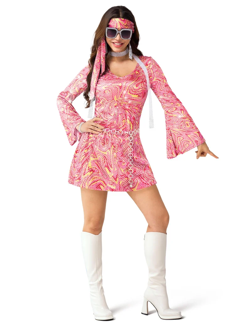 JOYIN 70s Disco Outfit for Women - Halloween Dress & Accessories Set