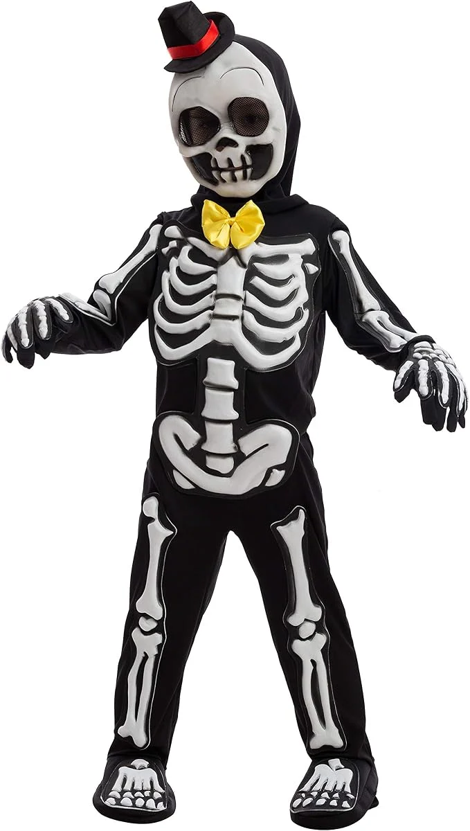 JOYIN Boys Glow in the Dark Skeleton Costume - Kids Halloween Bone Jumpsuit