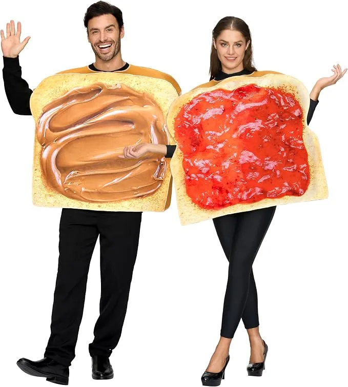 JOYIN Peanut Butter & Jelly Couple Costume - Adult Halloween Dress-Up Set
