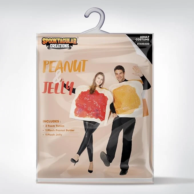 JOYIN Peanut Butter & Jelly Couple Costume - Adult Halloween Dress-Up Set