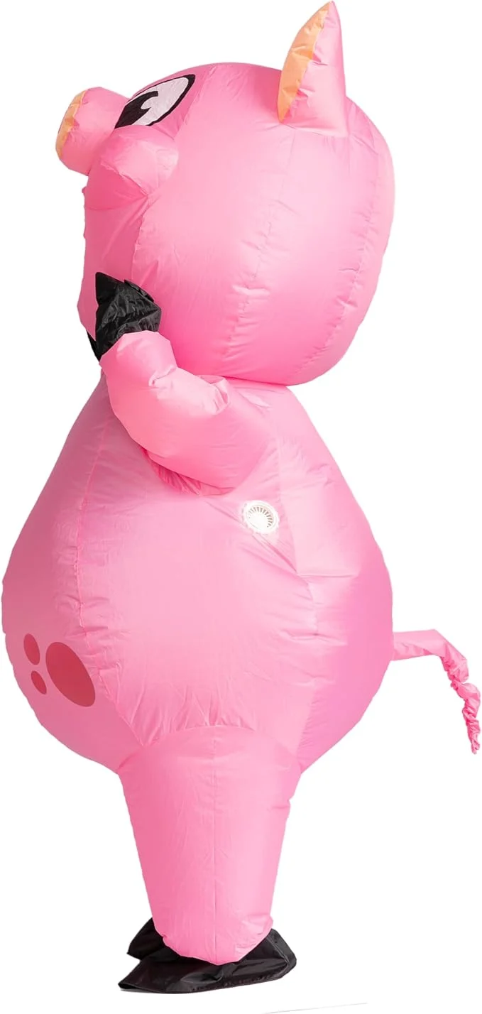 JOYIN Adult Inflatable Pig Costume - Full Body Pink Blow Up Halloween Suit