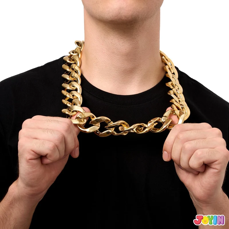 JOYIN Chunky Fake Gold Chain - Hip Hop Rapper Halloween Costume Jewelry