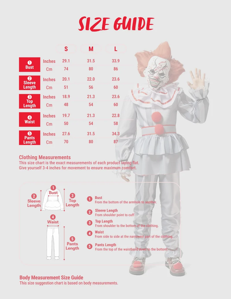 JOYIN Scary Clown Costume - Halloween Outfit for Boys