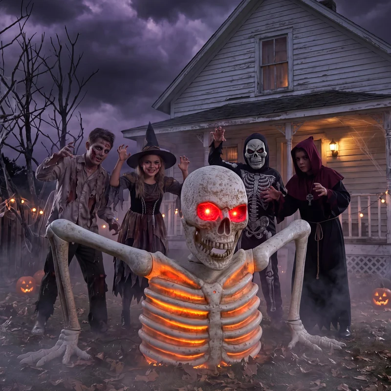JOYIN 3.3 FT Groundbreaker Skeleton - Light Up Animated Halloween Decor
