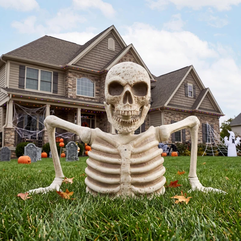 JOYIN 3.3 FT Groundbreaker Skeleton - Light Up Animated Halloween Decor