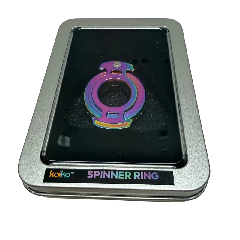 Oil Slick Metal Spinner Ring