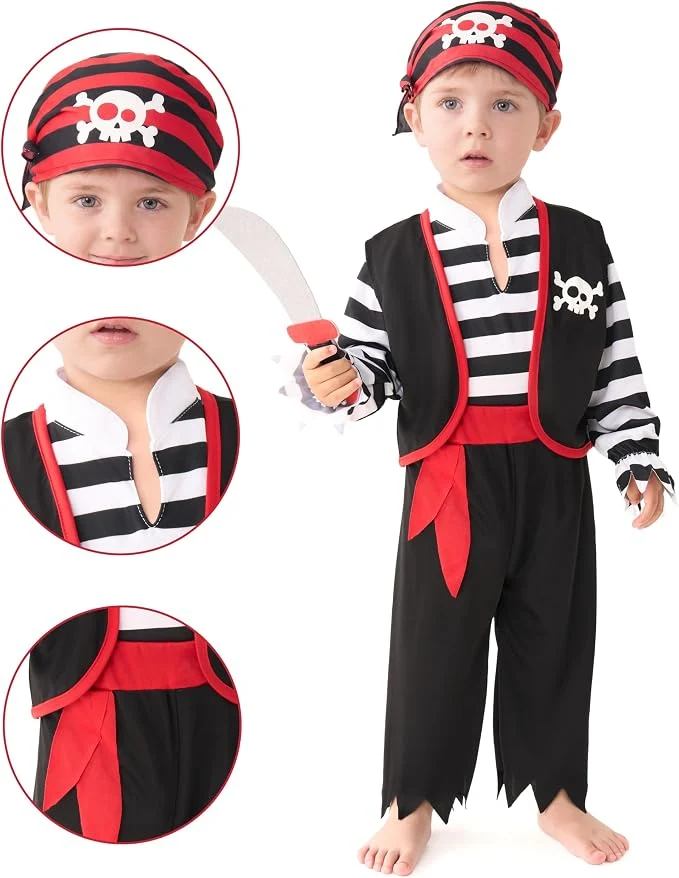 JOYIN Baby Pirate Costume - Infant Halloween Outfit Set for Toddler Dress-Up