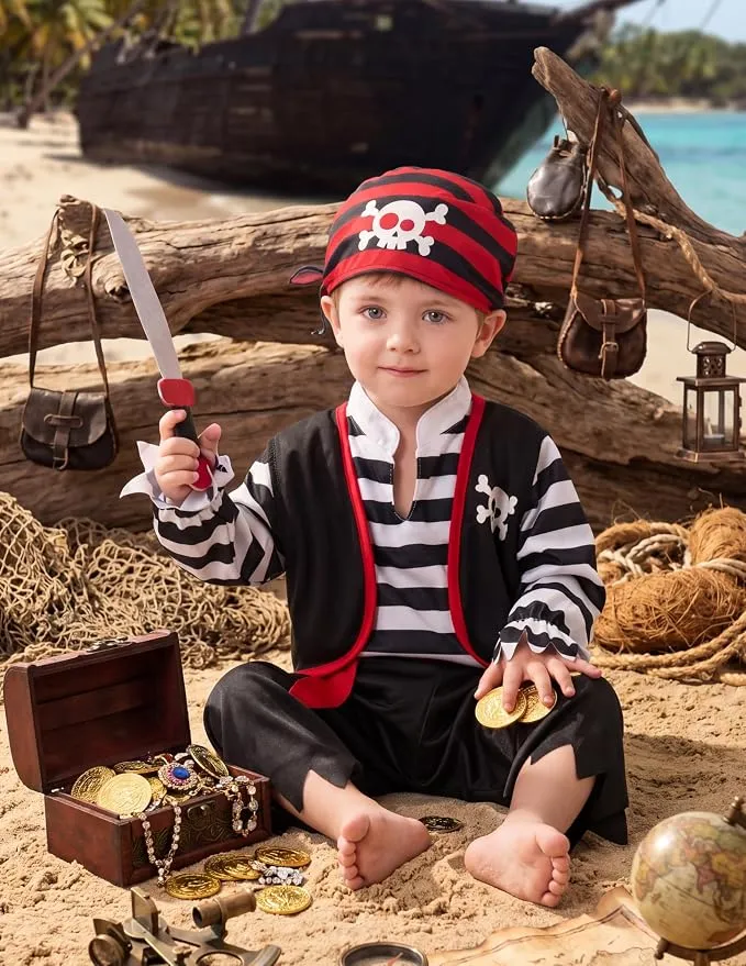 JOYIN Baby Pirate Costume - Infant Halloween Outfit Set for Toddler Dress-Up