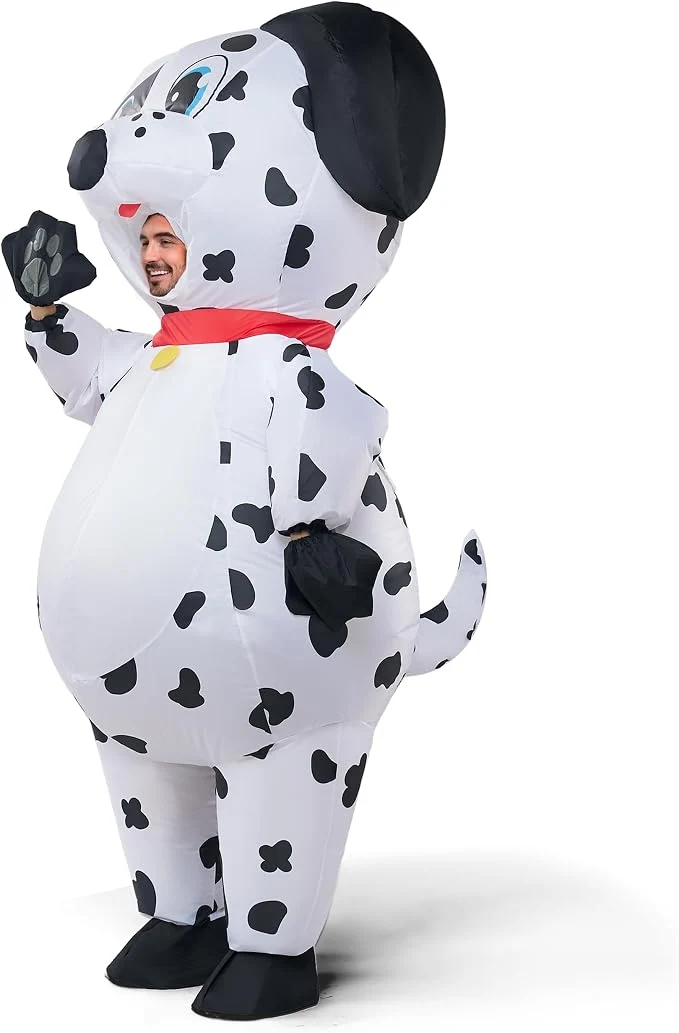 JOYIN Adult Inflatable Dalmatian Costume - Full Body Blow Up Puppy Suit