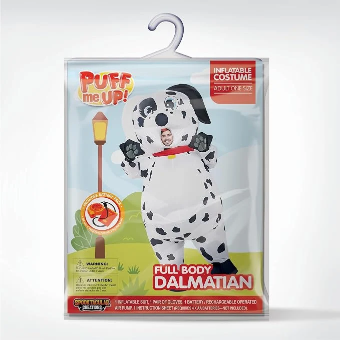 JOYIN Adult Inflatable Dalmatian Costume - Full Body Blow Up Puppy Suit