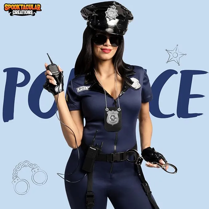 JOYIN 6 PCS Police Costume Accessories Set - Halloween Detective Dress-Up Kit
