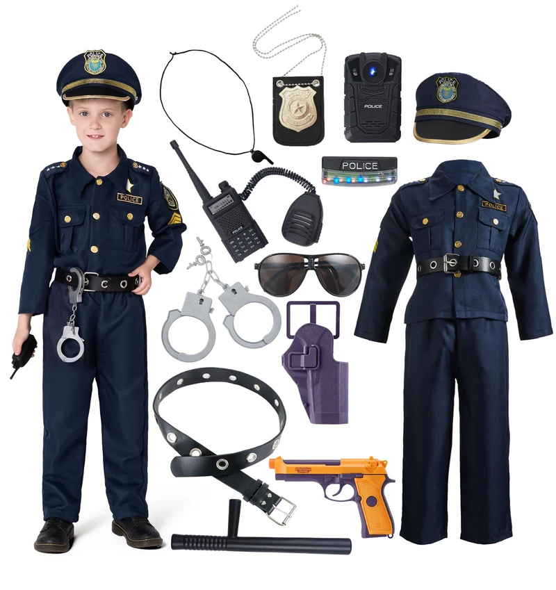 JOYIN Kids Police Officer Costume - Boys Halloween Cop Outfit