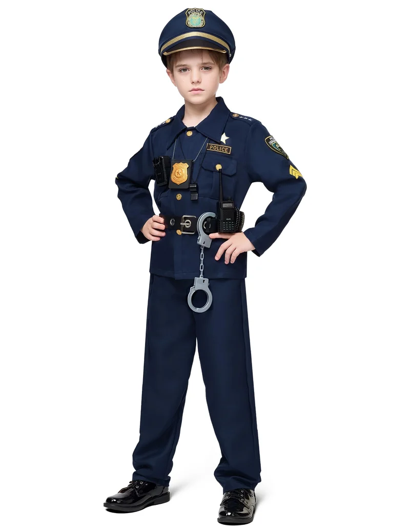 JOYIN Kids Police Officer Costume - Boys Halloween Cop Outfit