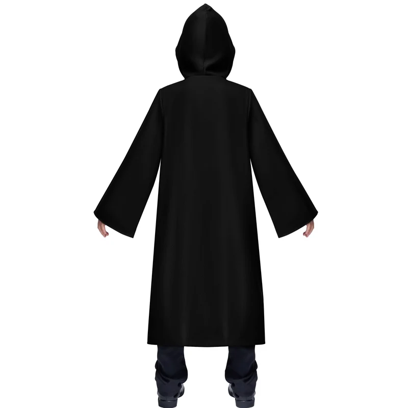 JOYIN Boys Black Hooded Cloak Knight Costume - Kids Halloween Tunic Robe