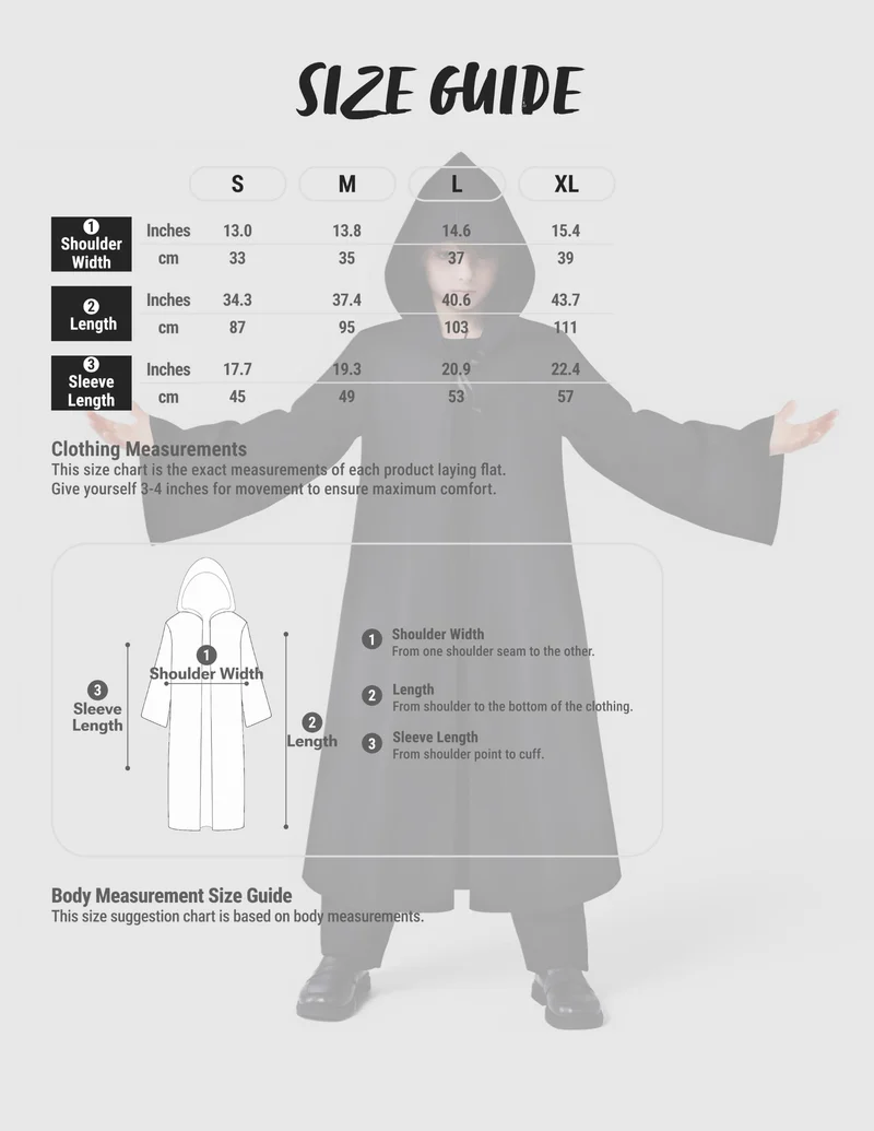 JOYIN Boys Black Hooded Cloak Knight Costume - Kids Halloween Tunic Robe