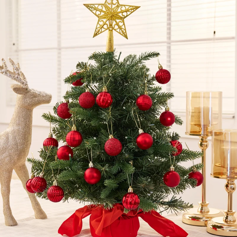 Joiedomi 24 PCS Red Christmas Balls - 1.6" Shatterproof Tree Ornaments