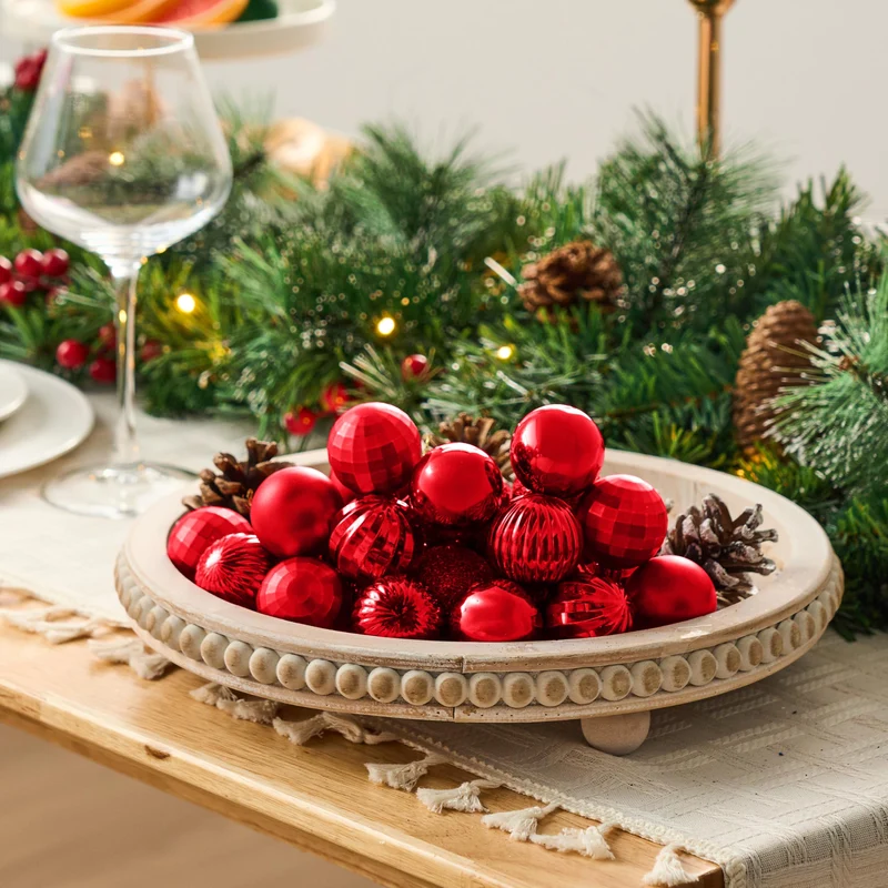 Joiedomi 24 PCS Red Christmas Balls - 1.6" Shatterproof Tree Ornaments