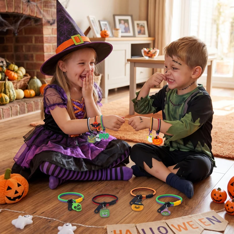 JOYIN 60 PCS Glow Zipper Bracelets - Share the Glow This Halloween