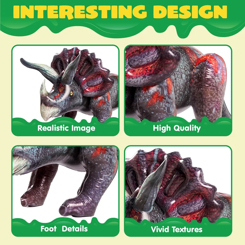 JOYIN 43" Inflatable Triceratops Dinosaur - Party Decoration & Gift
