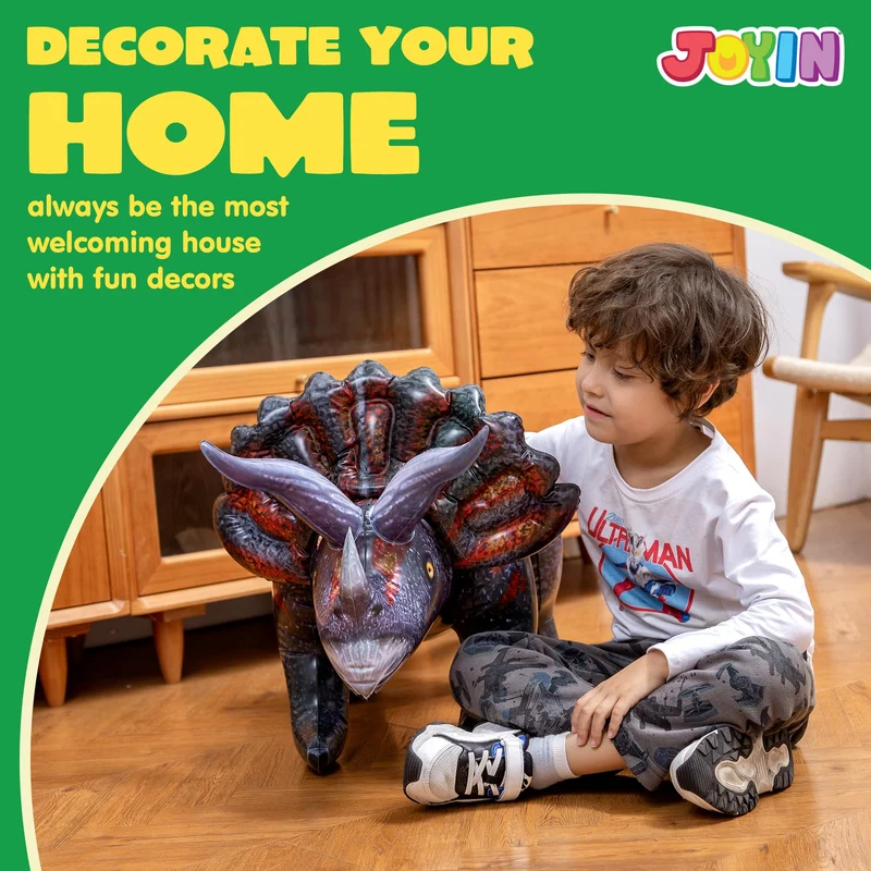 JOYIN 43" Inflatable Triceratops Dinosaur - Party Decoration & Gift
