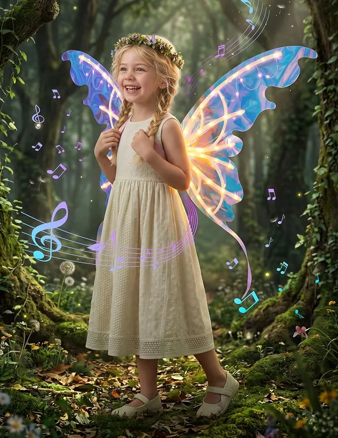 JOYIN Electric Butterfly Wings with Music & LED - Kids Halloween Costume