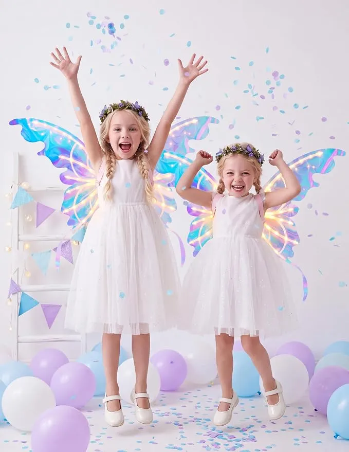 JOYIN Electric Butterfly Wings with Music & LED - Kids Halloween Costume