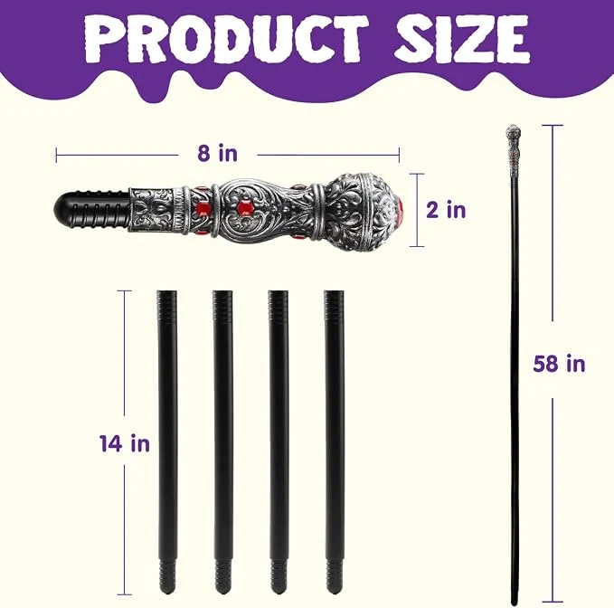 JOYIN Silver Vintage Walking Cane - Elegant Halloween Costume Prop