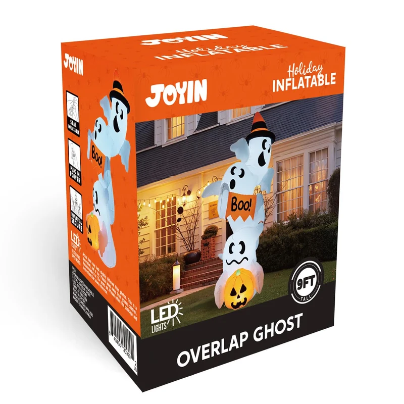 JOYIN Giant Overlap Ghost Inflatable - LED Halloween Outdoor Decoration