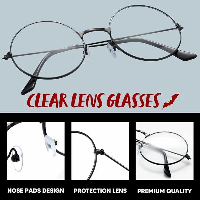 JOYIN Black Wire Round Glasses - Old Man Halloween Costume Accessory