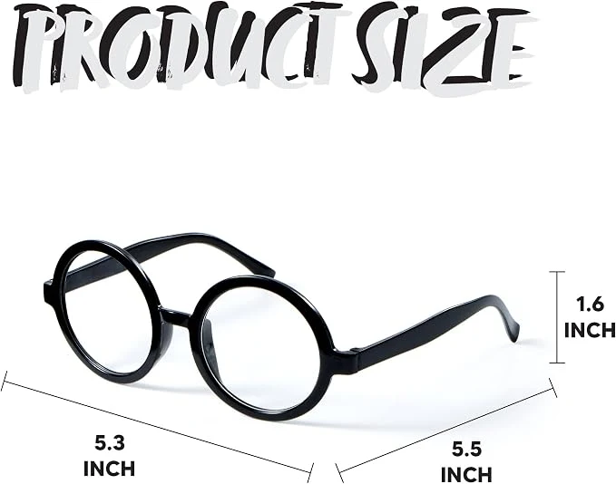 JOYIN Wizard Round Glasses - Black Circle Halloween Costume Accessory