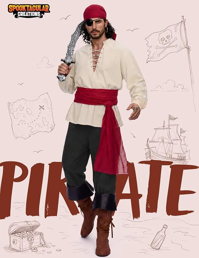 JOYIN Men's Pirate Costume - Adult Halloween Renaissance Outfit