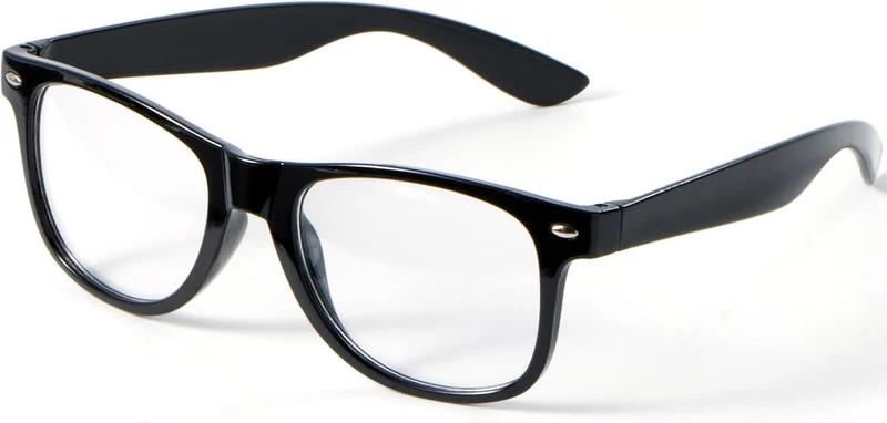 JOYIN Black Nerd Glasses with Clear Lenses - Classic Halloween Costume Prop