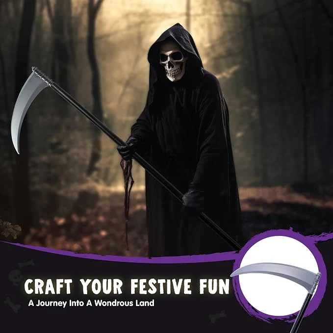 JOYIN 52-Inch Grim Reaper Scythe - Oversized Halloween Costume Prop