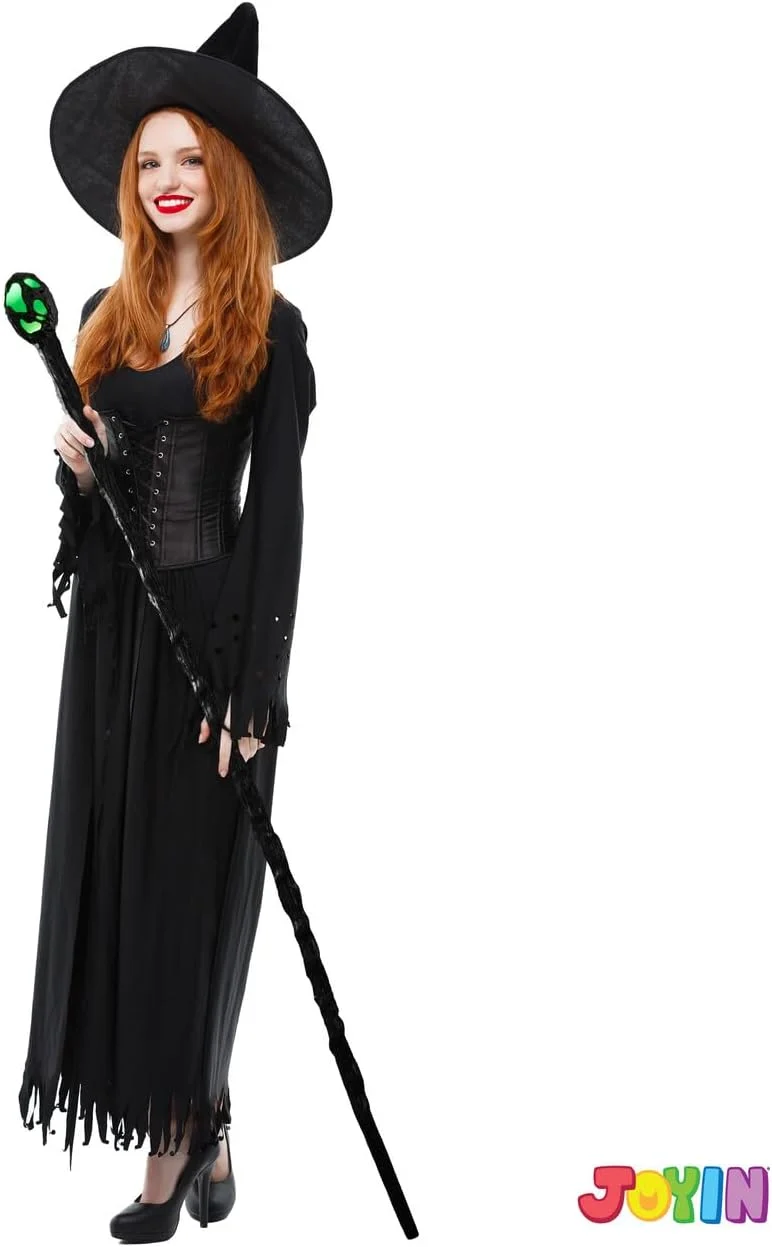JOYIN LED Light-Up Witch Staff - Vintage Halloween Costume Prop